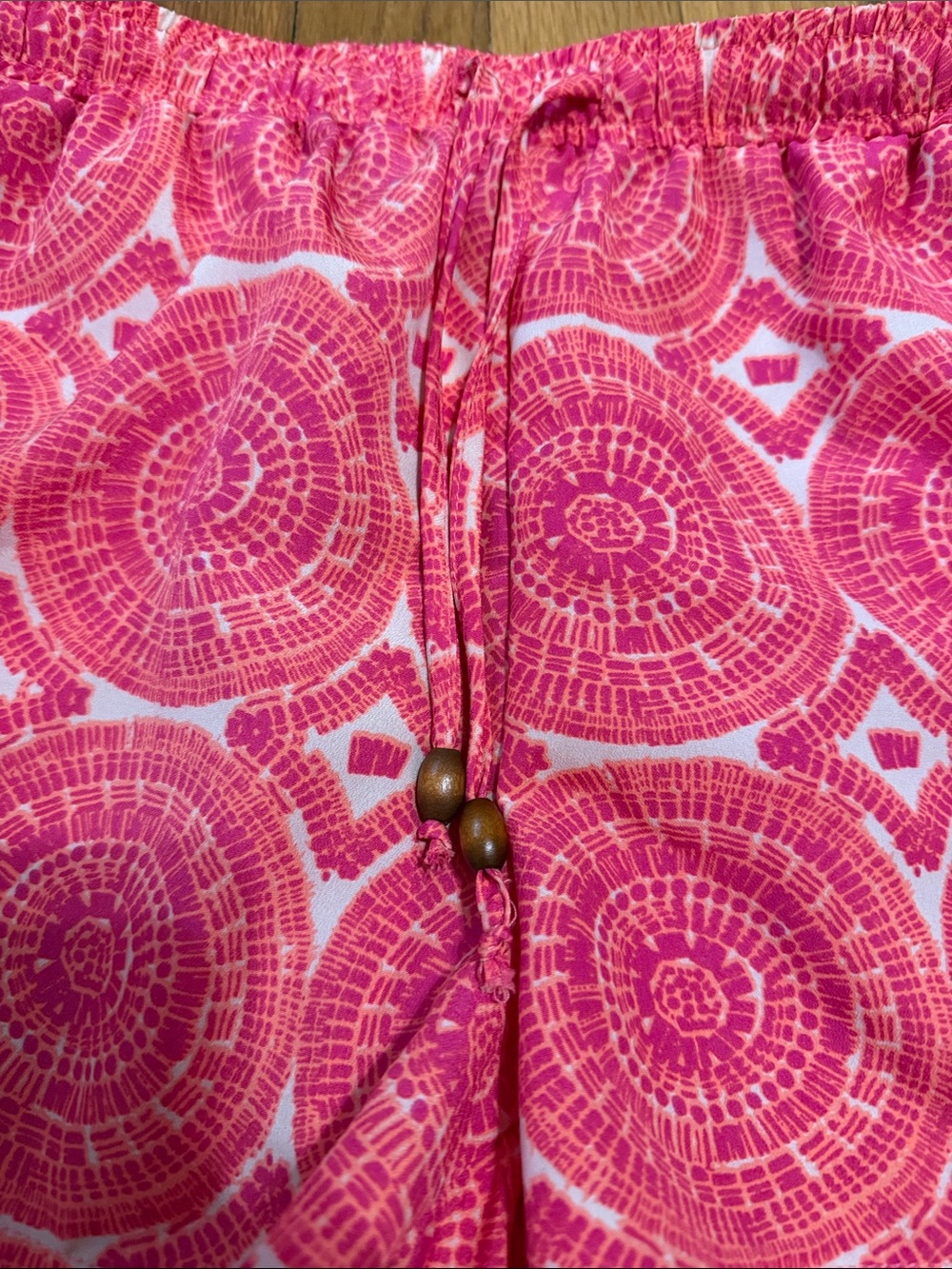 All For Color Pink Circle-Print Drawstring Bermudas - Picture 2 of 3